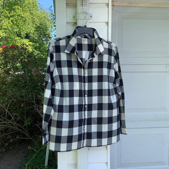 NWT Talbots Cute Black & Cream Buffalo Plaid Check - Picture 6 of 6